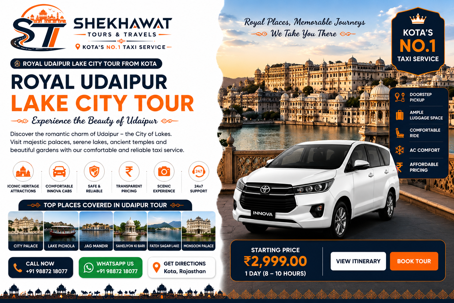 Royal Udaipur Lake City Tour from Kota